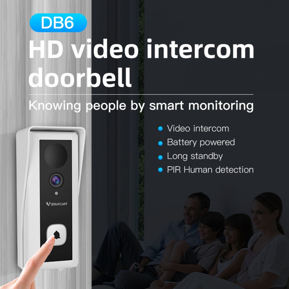 DB6 VStarcam Video Doorbell Camera Indoor Chime KAMERABUTIKK1.NO